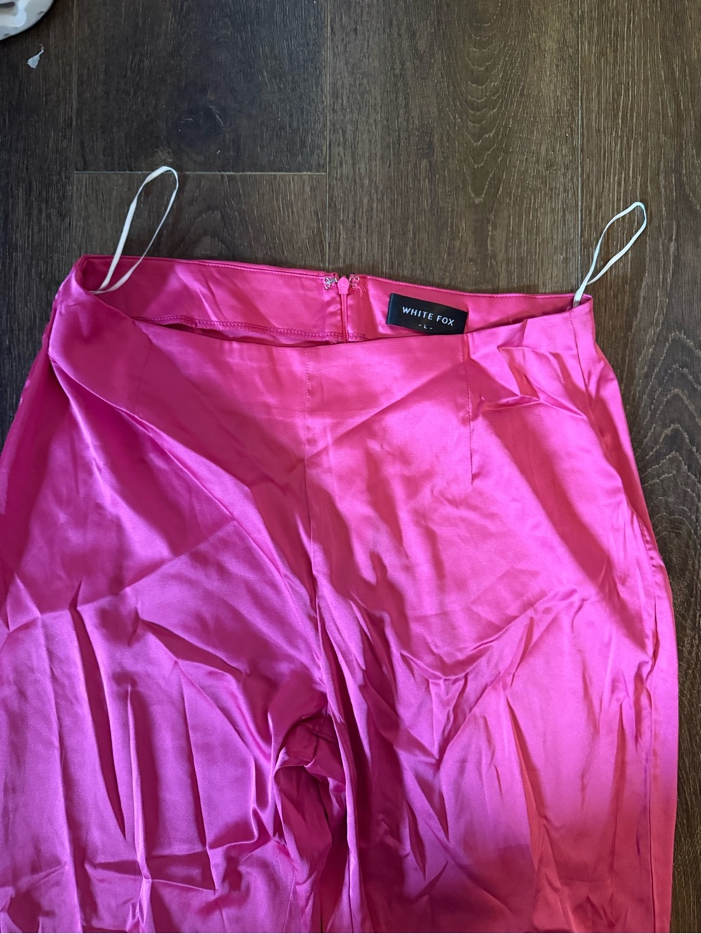 White Fox Hot Pink Satin Pants
